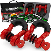Rhino USA front view of D ring shackles showing fit and strength