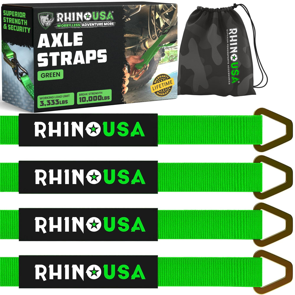 Rhino USA front packaging showing 4-pack and features for secure hauling