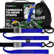 Rhino USA front packaging showing two cambuckle tie-downs and benefits