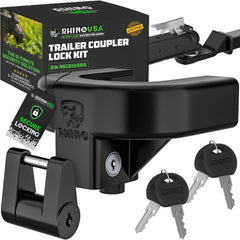 Rhino USA front view of coupler lock kit showing sturdy design and theft deterrence