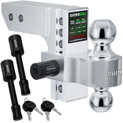 Rhino USA front view of adjustable 2-inch hitch showing sturdy construction and durable benefit
