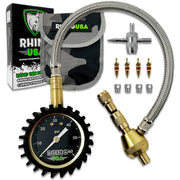 Rhino USA front view of rapid tire deflator showing robust design and gauge, improves air down speed