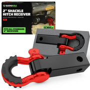 Rhino USA front view of shackle hitch receiver showing solid construction and quick install benefit