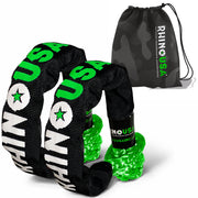 Rhino USA soft shackle pair front view showing compact design and portability