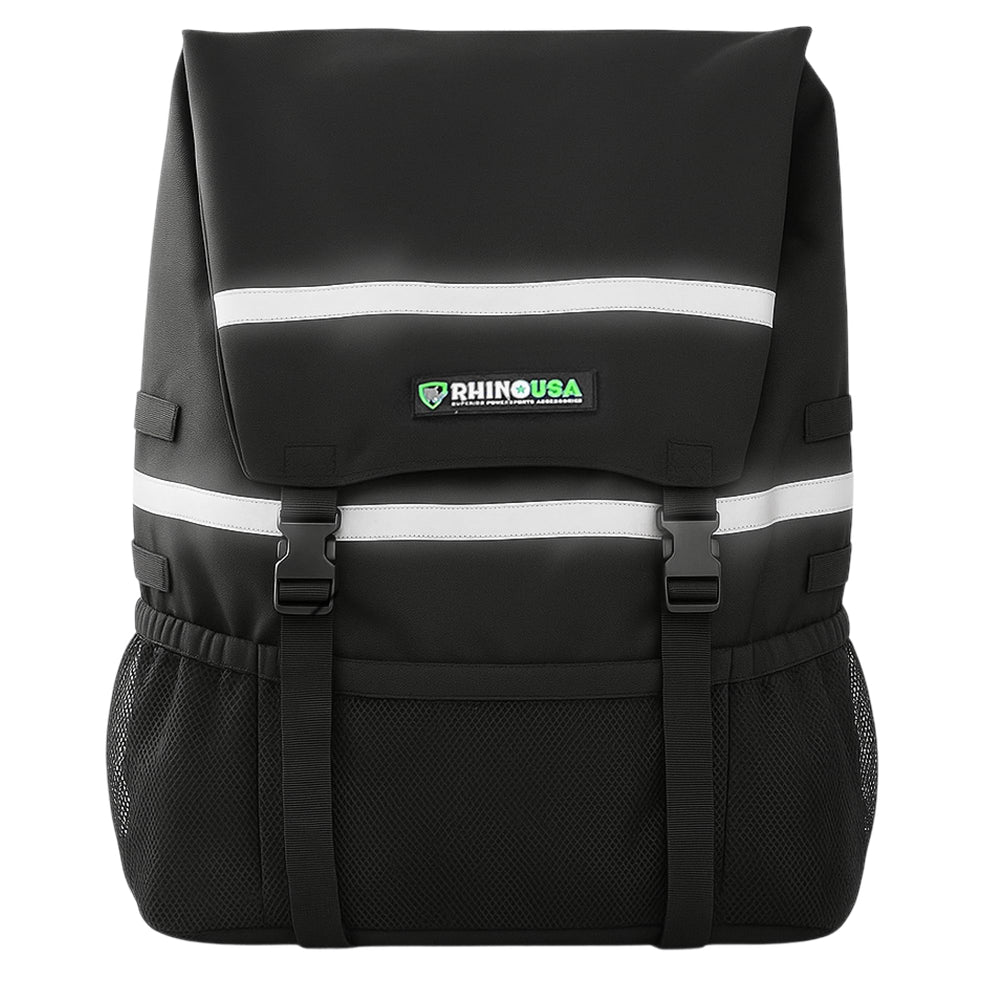 Rhino USA front view of spare tire bag showing closure and branding, keeps vehicle clean