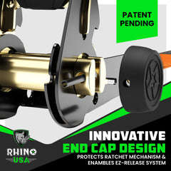 Rhino USA polyester webbing texture demonstrating low-stretch strength