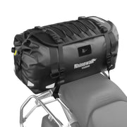 Rhinowalk front view of 40L saddle bag showing streamlined storage and weather protection