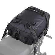 Rhinowalk tail bag mounted on rear rack showing secure fit and convenience