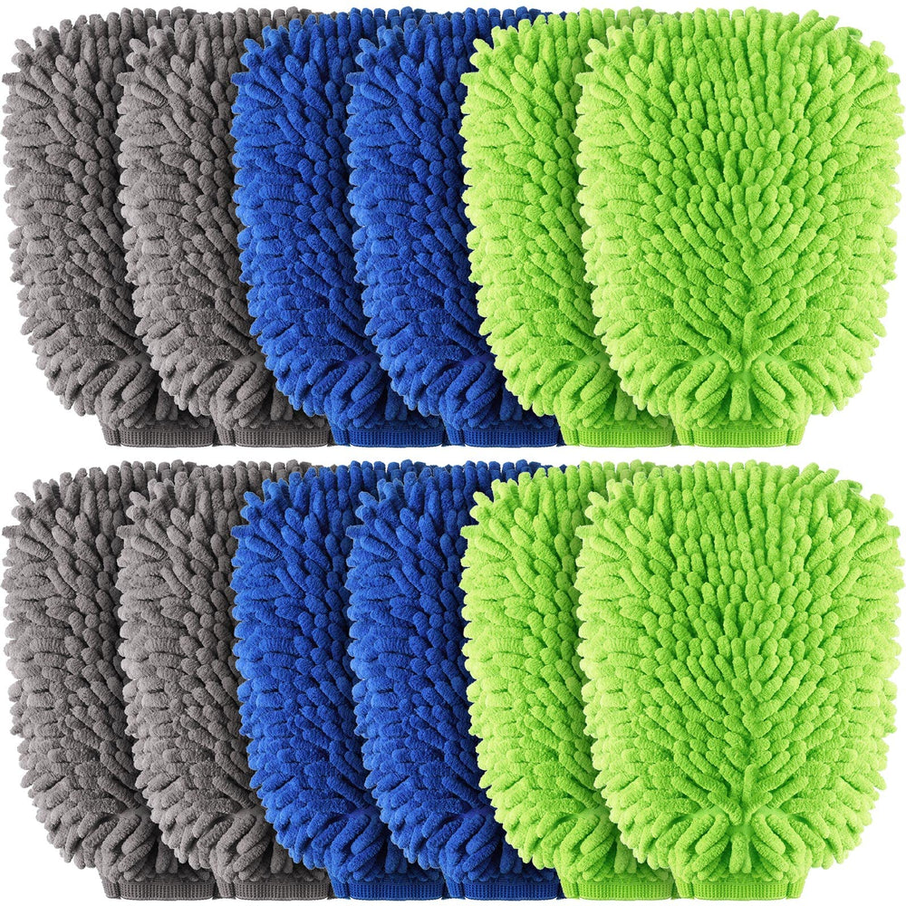 Riakrum front view of 12-pack mitts showing color assortment and quantity benefit
