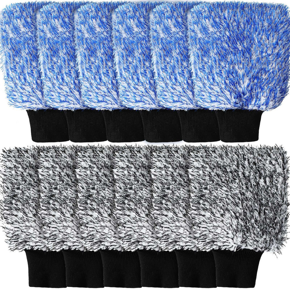 Riakrum front packaging showing 12 mitts and color variety for efficient cleaning