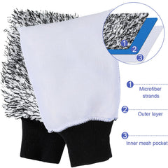 Riakrum mitt washing car door providing scratch-free suds coverage