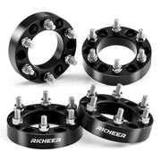 Richeer front view of four spacers showing bolt pattern for easy identification and fitment