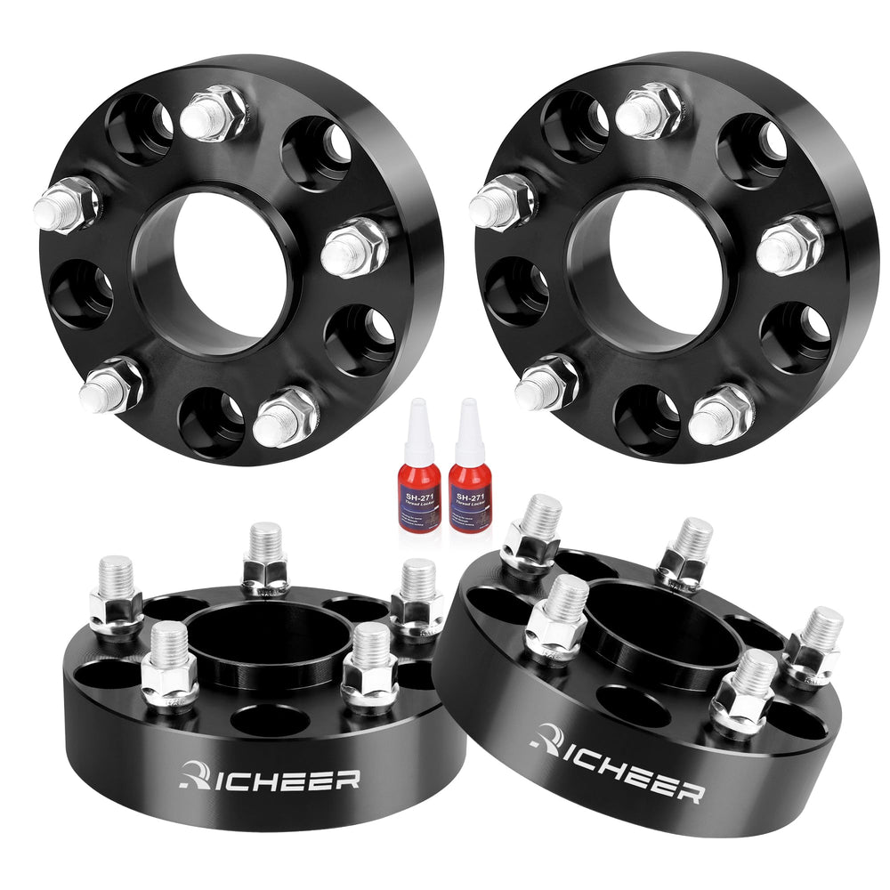 Richeer spacer front view showing bolt pattern and secure fit for improved stance