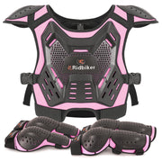RIDBIKER front vest packaging in pink showing solid protection and visibility