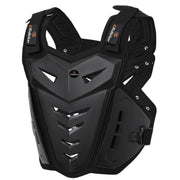 RIDBIKER front view chest protector showing full torso coverage and comfort