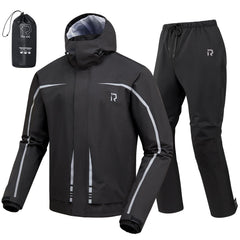 RIDEIRON front view of jacket and pants showing full waterproof coverage and fit