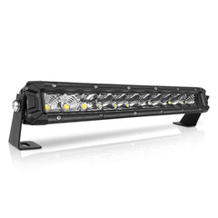 Rigidhorse front view of 12-inch light bar showing beam pattern and compact form