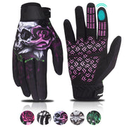 RIGWARL front view pink gloves showing full-finger fit and wrist strap for secure control
