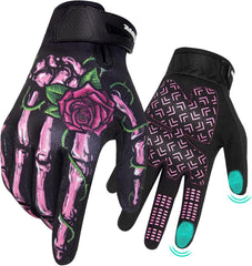 RIGWARL front view pink skeleton glove showing design and fit benefit