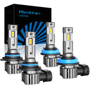 rimthin front view pack of four bulbs showing bright white upgrade benefit