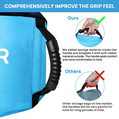 RINBOU bag loaded with fresh water hose demonstrating tidy, quick access