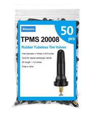 Riseuvo front packaging showing 50 TPMS 20008 stems and clear labeling for quick identification and value