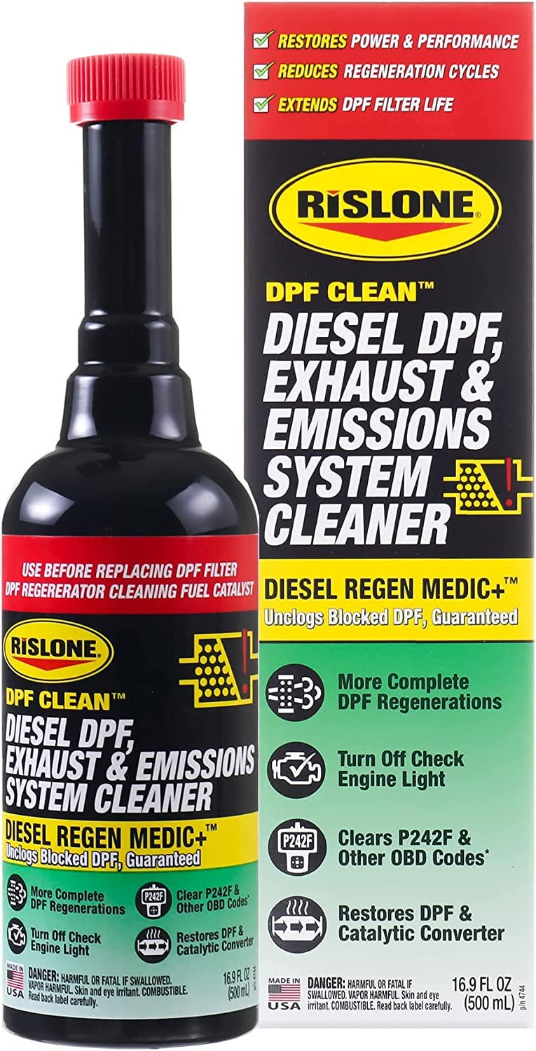Rislone 4744 front label showing product benefits and usage — clear dosing guidance