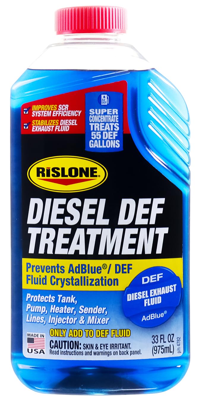 Rislone 4782 bottle front label showing product name and size, helps prevent DEF deposits