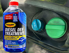 Rislone treatment being poured into a DEF drum, prevents crystallization in bulk storage