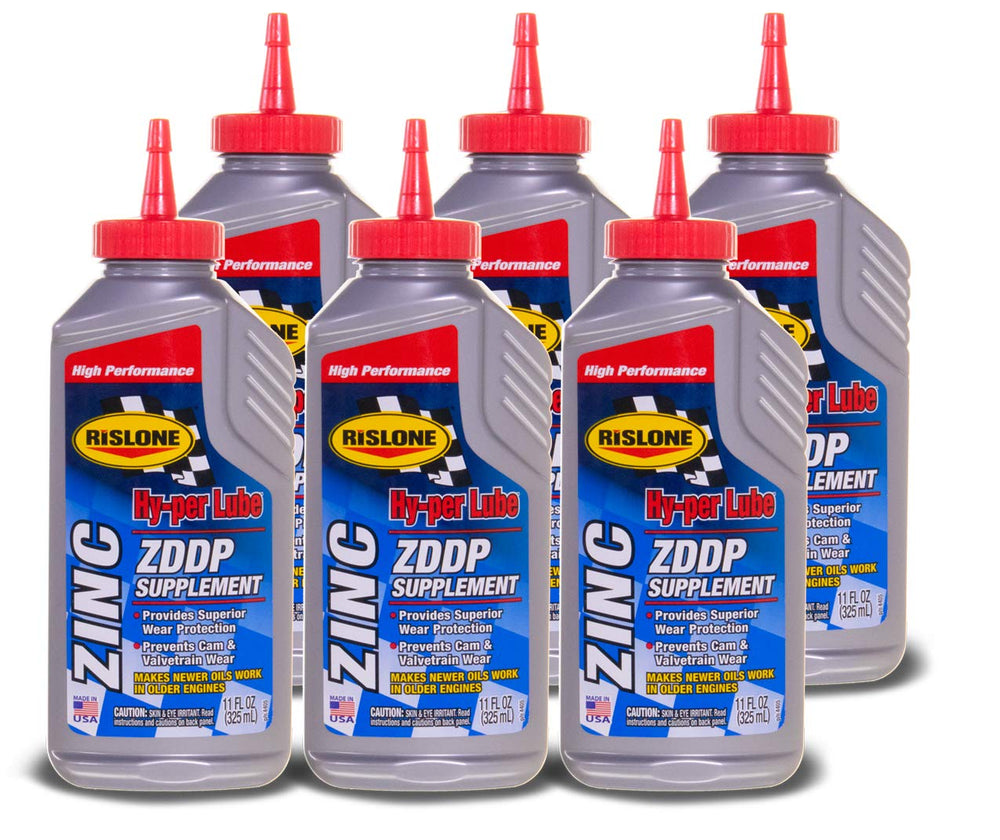 Rislone front packaging showing label and six 11 oz bottles, clear identification benefit