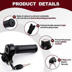Riyitauto Ridstar Q20 keyed lock detail offering added theft deterrent for parked bikes