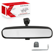 RLB-HILON front view mirror showing full 9.5-inch reflective surface and improved visibility
