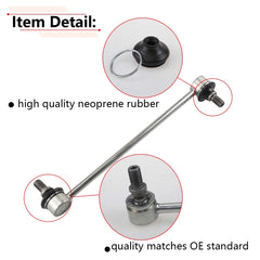 Close-up of RLB-HILON sway bar link joint showing durable construction and corrosion-resistant finish for long life