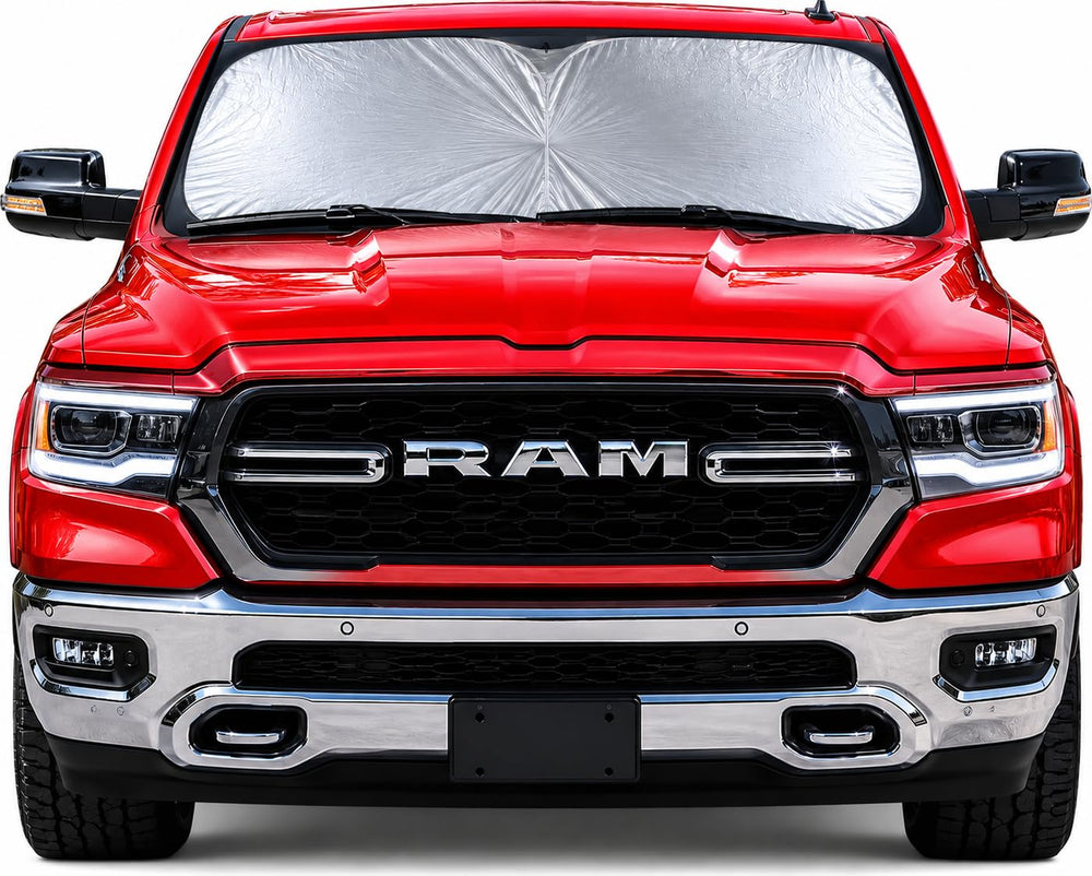 Road Charms front view installed on windshield reduces cabin heat