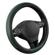 Road Comforts front view of green steering wheel cover showing fit and style benefit