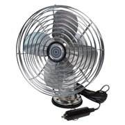 RoadPro RP-1179 front view mounted on dash showing chrome finish and airflow benefit