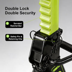 ROADTEK cast iron ratchet bar detail showing high hardness for breakage resistance