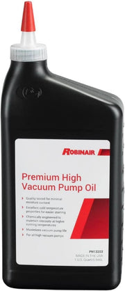 Robinair 13203 front label showing bottle and product details for reliable vacuum performance