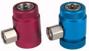 Robinair 18124 couplers front view showing compact design and durable anodized finish