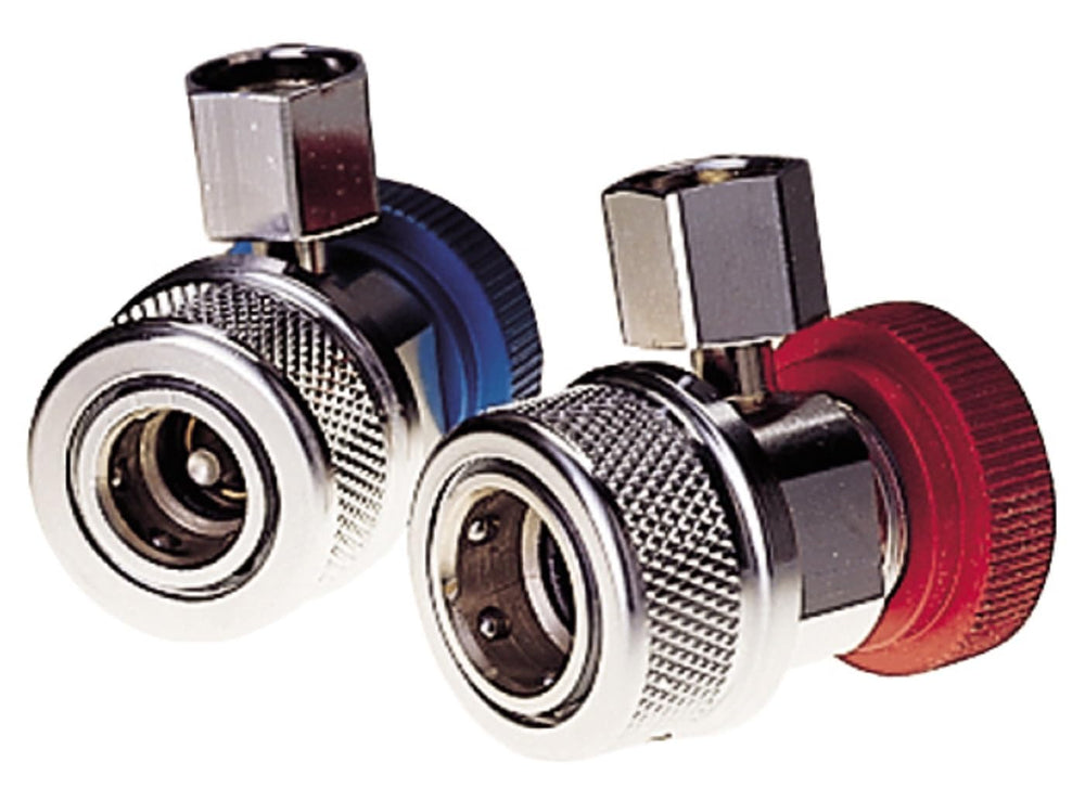 Robinair 18192 front view showing both high and low couplers for clear identification and quick connection