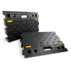 ROBLOCK front view of two-piece curb ramp showing profile and compact design for easy access