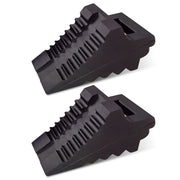 ROBLOCK front view of two chocks showing size and shape for secure parking