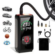 ROCGORLD front view showing compact cordless inflator and controls, ideal portability