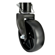rockane front view caster wheel showing mounting and smooth maneuvering benefit