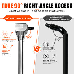 Rogierra full shaft beside ruler demonstrating 19-inch reach benefit