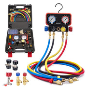 Rogvoc front view manifold gauge showing fittings and controls for faster diagnostics