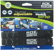 ROK Straps front view of the adjustable black reflective strap showing buckle benefit