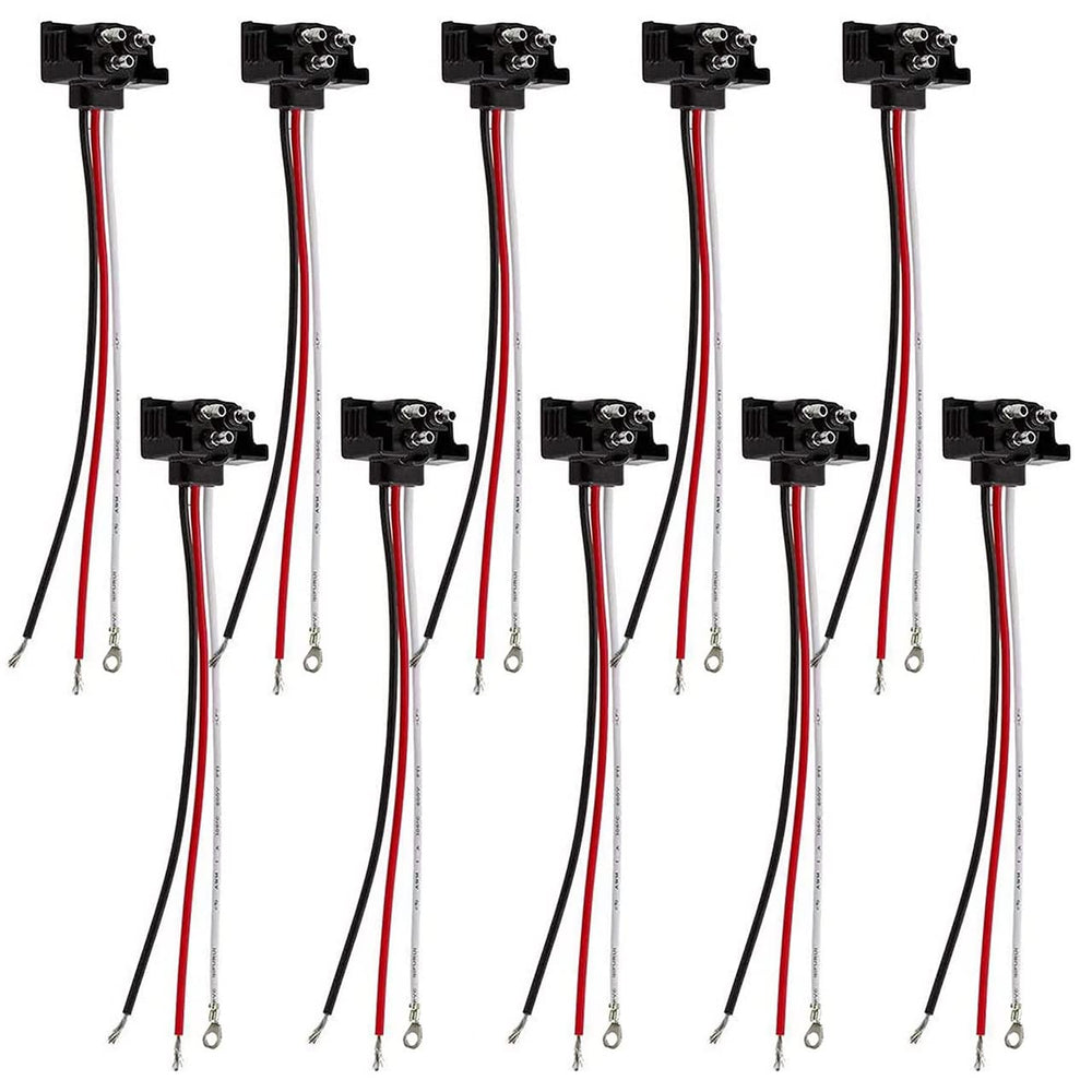 Ronybuy front view of 10-pack molded 3-prong pigtail harness, durable replacement