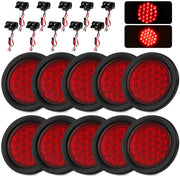 Ronybuy front view round LED tail light showing bright red lens for improved visibility