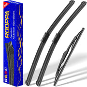 Rooppa front packaging showing full 3-piece wiper kit and warranty benefits
